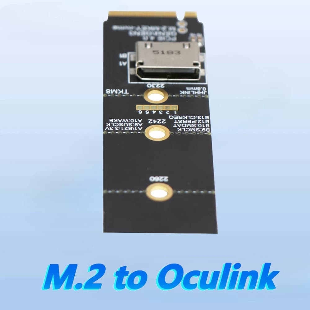 Scheda adattatore da 64 Gbps M.2 NVMe SSD a U.2 OCuLink SFF-8612 Gen4 per grafica esterna NVME U.2(SFF-8639) SSD PCIE 4.0 x4 NGFF Card