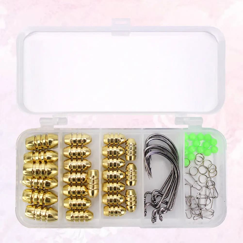 Set di 69 Pezzi di Accessori Luminosi per la Pesca Notturna, Kit di Attrezzatura da Pesca con Scatola Portaoggetti