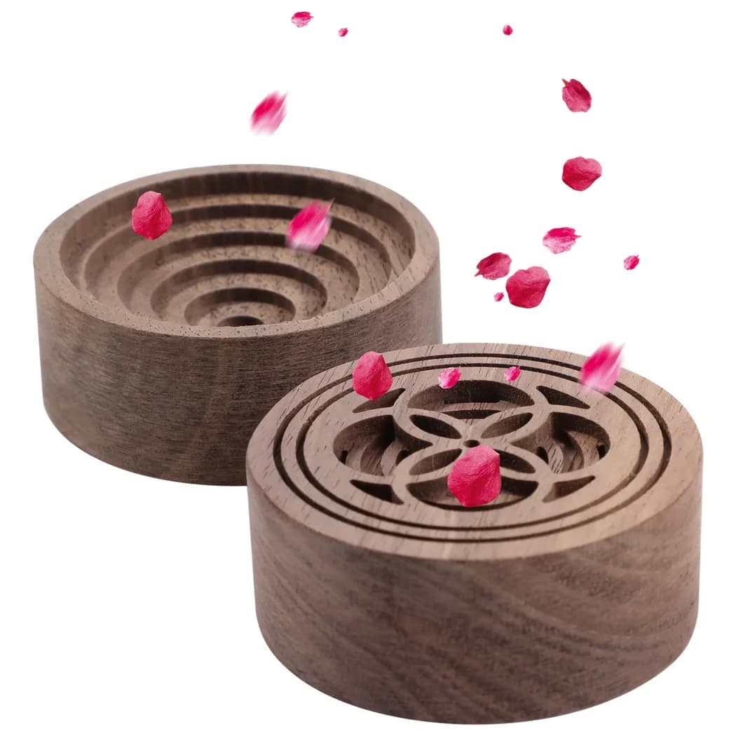 2Pcs Small Round Wooden Essential Oil Diffuser Walnut Wood Diffuser Aromatherapy Diffuser Diffuser For Home Offices Yoga Rooms