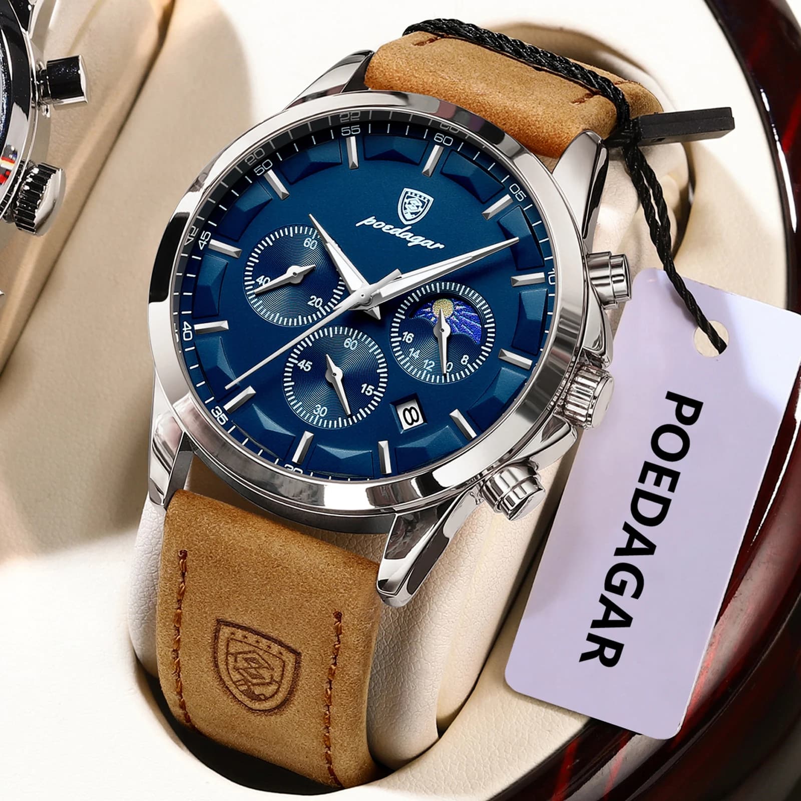 POEDAGAR Luxury Men's Wrist Watch Chronograph Waterproof Date Luminous Watch Men's Sports Military Quartz Watches Reloj