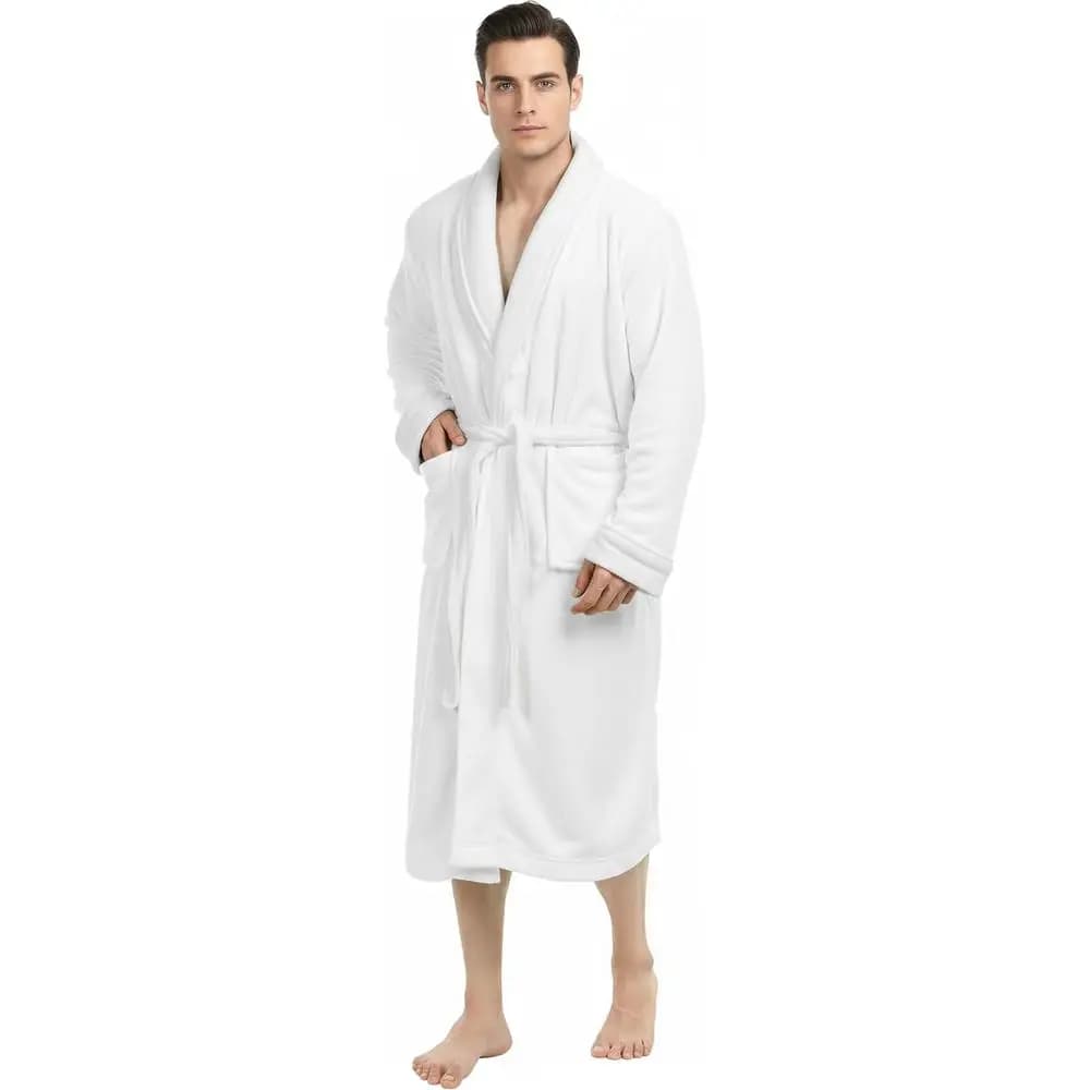 Accappatoio da uomo NY Threads, lussuoso accappatoio in pile, accappatoio da bagno o spa per uomo