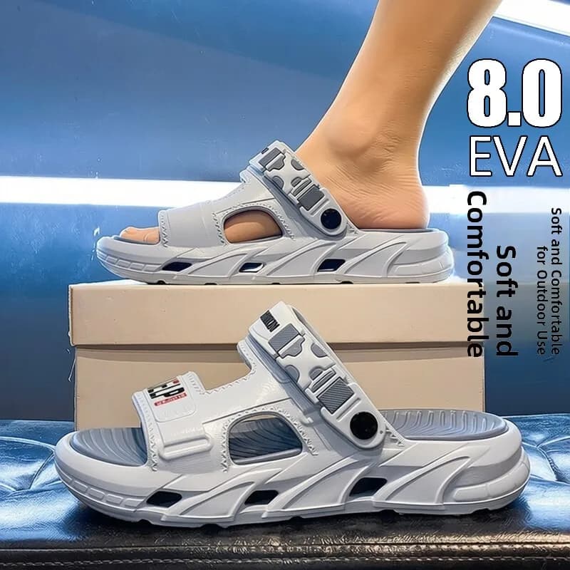 Men's Summer 2026 Outdoor Wear Anti-Slip Soft Bottom Sandals Driving Two-Purpose Beach Slippers Korean Style EVA Material