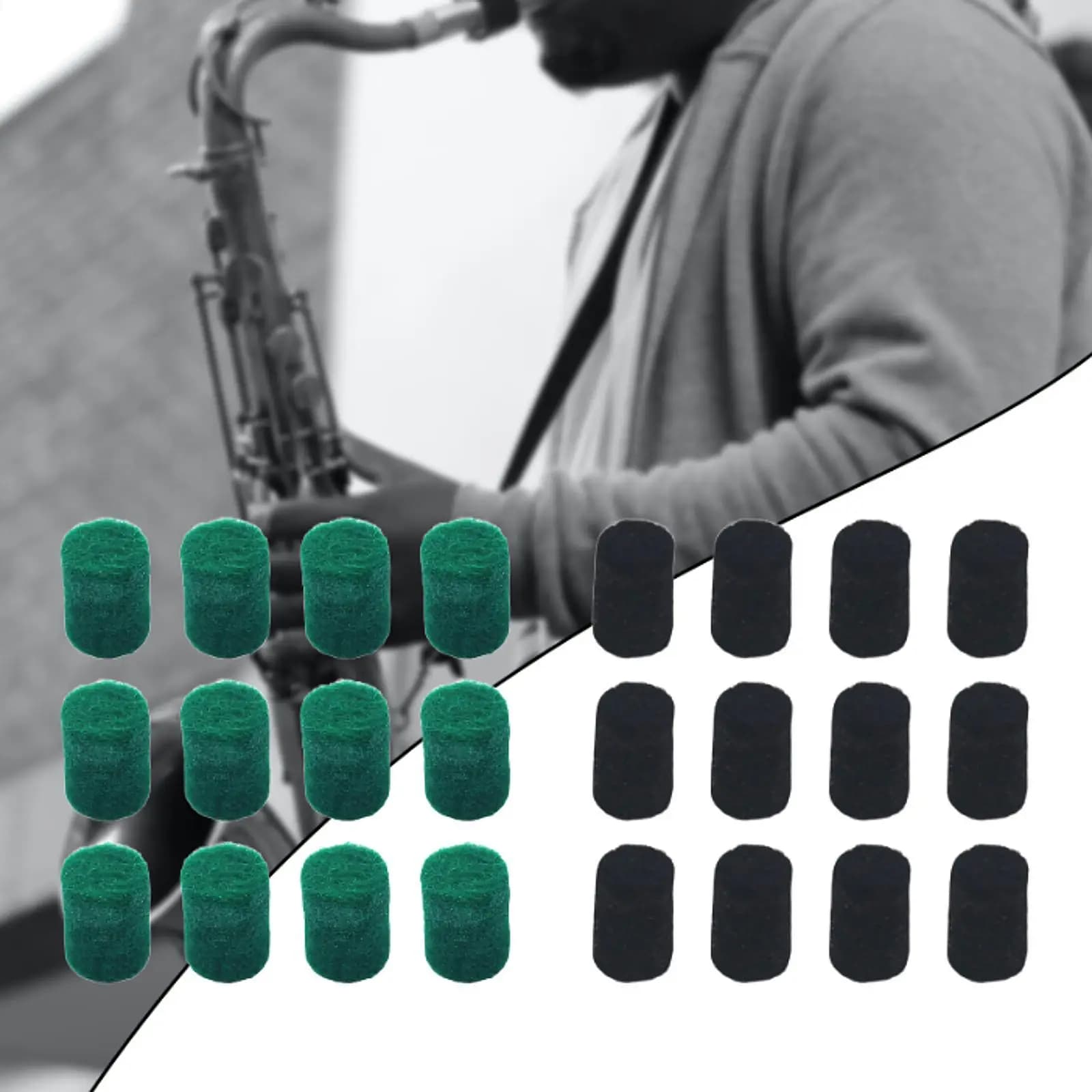 12Pcs Saxophone Felt Pads Practical Convenient for Alto Treble and Tenor Sax