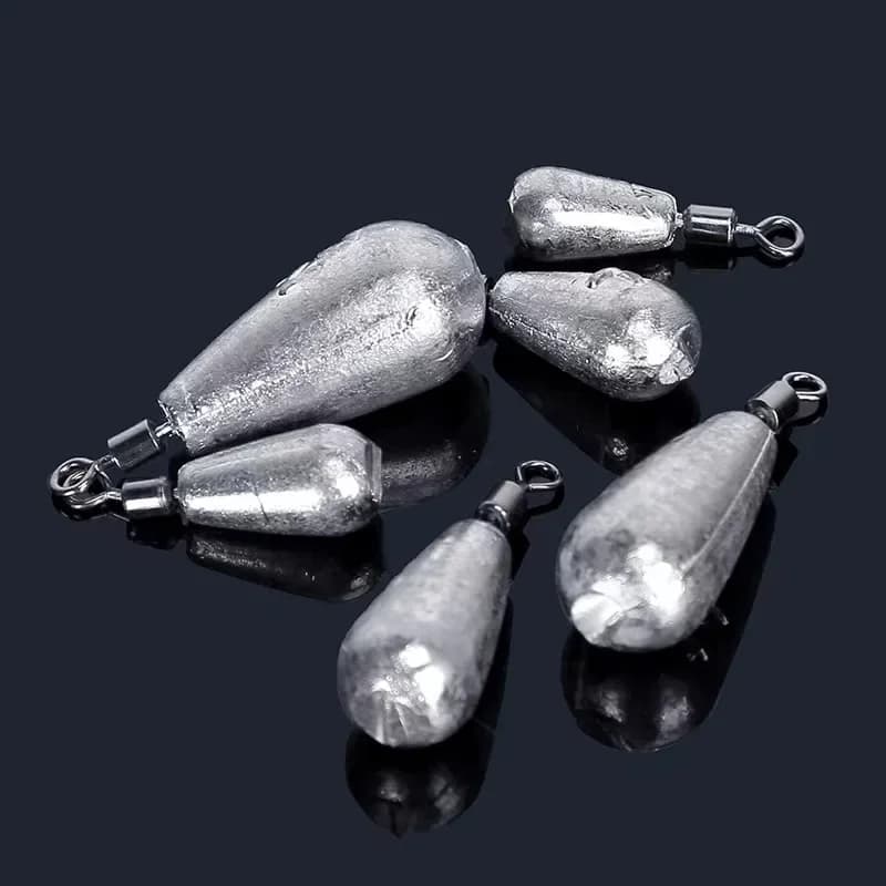 10 pz/lotto peso pesca platina 3.5g 5g 7g 10g 14g 20g pesi a goccia d'acqua accessori per attrezzatura da pesca