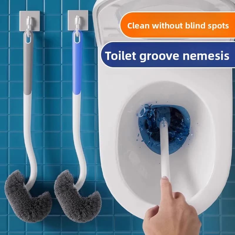 Scopino per WC con manico lungo senza angoli morti, il nuovo bagno può appendere la spazzola per la pulizia Accessori per il bagno Pulizia a tutto tondo