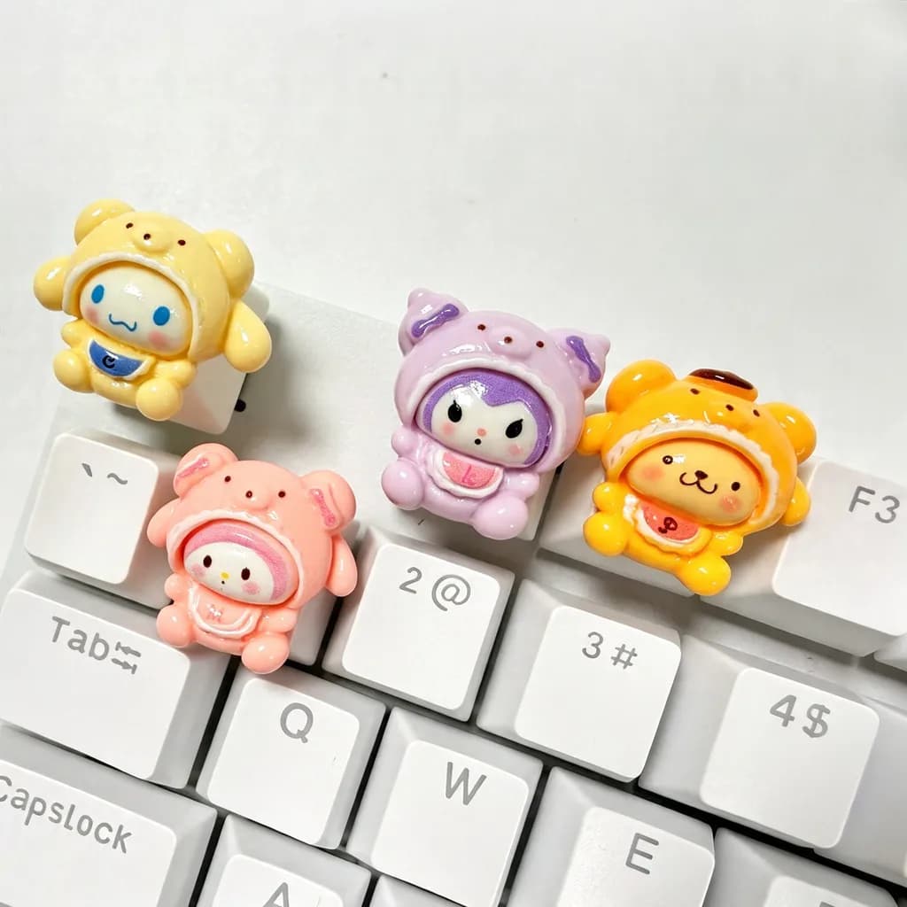ESC Keycaps Girl Gift for Cherry MX Switch Game Mechanical Keyboard Key Caps Handmade Customized Cartoon Sanrio Keycaps