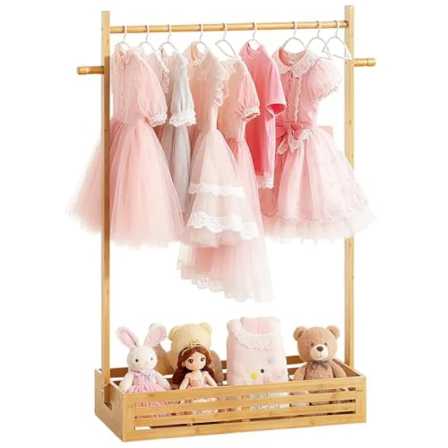 Appendiabiti per vestiti di bambini e animali domestici con contenitore e asta appendiabiti per cani/gatti, mobiletto appendiabiti per neonati per cameretta