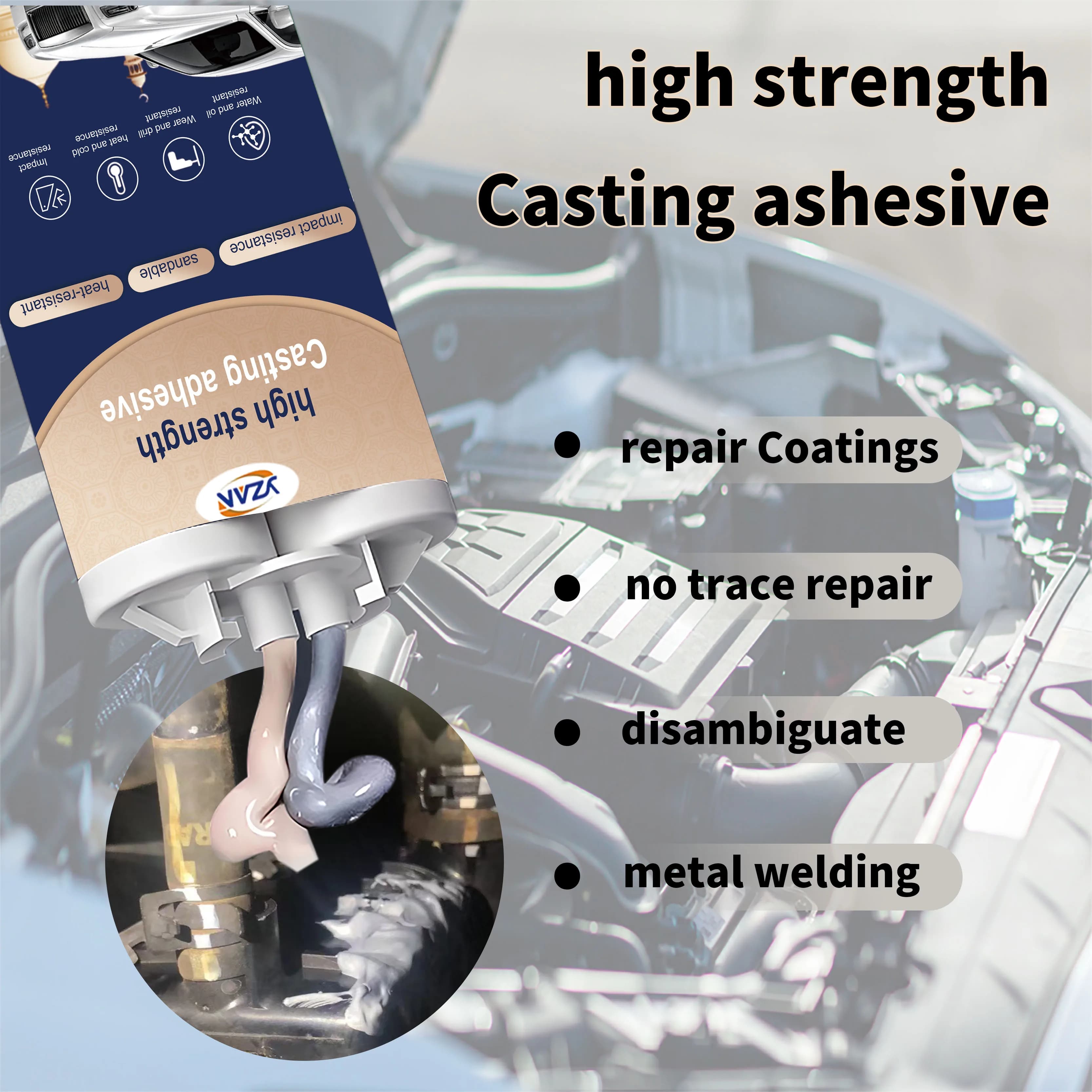 Colla per fusione AB ad alta temperatura Colla per fusione in stick per riparazioni metalliche super resistenti Colla liquida per riparazioni metalliche Sigillante impermeabile per tetti Colla liquida epossidica per.