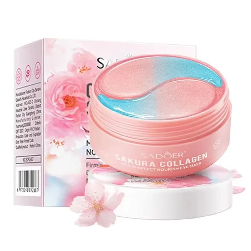 60pcs Sakura Collagen Eye Mask Anti Dark Circles Eyes Bags Removal Moisturizing Firming Eye Patches Skin Care for Eyes