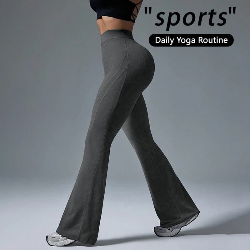 Pantaloni Yoga Senza Cuciture a Vita Alta per Donna, Leggings Modellanti a Zampa d'Elefante, Pantaloni Sportivi Casual per Palestra e Fitness