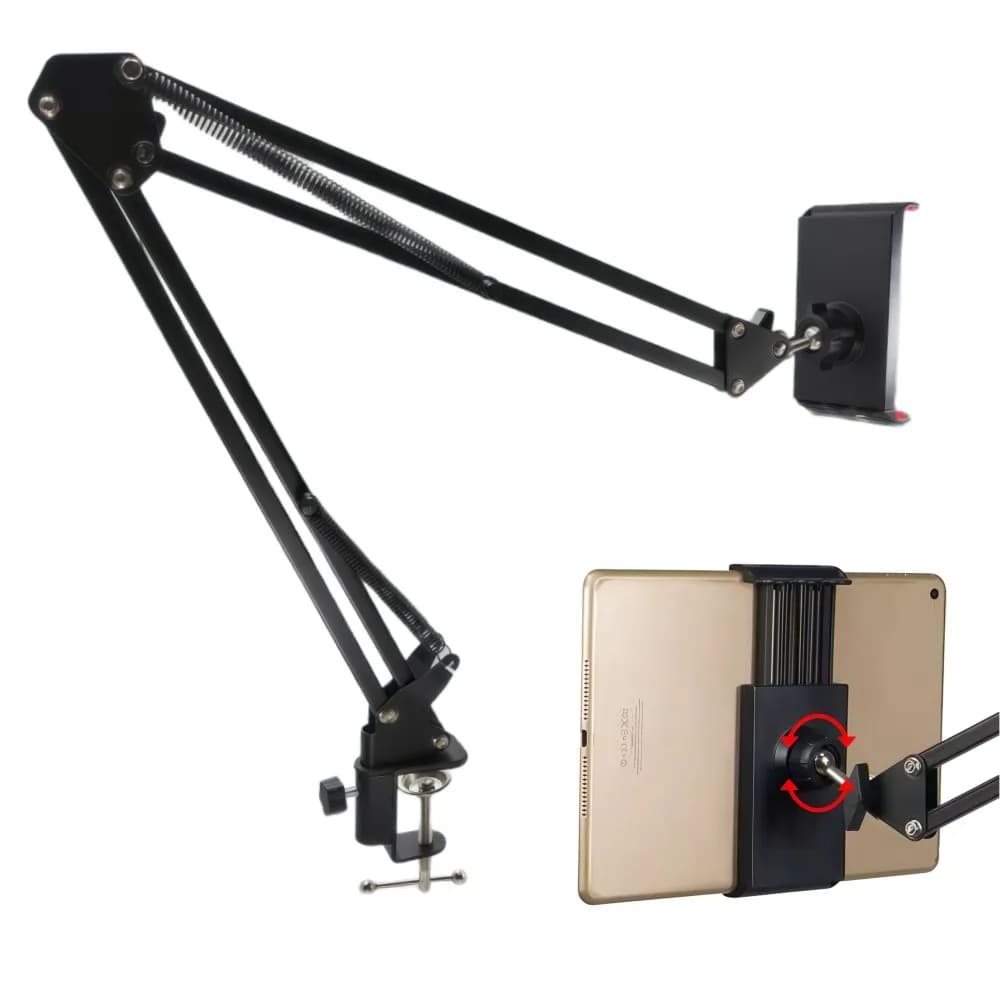 Tablet Laptop Phone Stand Rotatable 360° Adjustable Long Arm Metal Holder For iPad 4 to 11 inch Suporte Pra Celular Cellphone