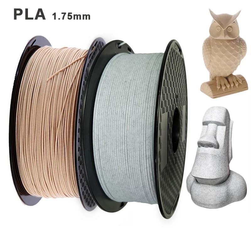 3D Printer Filament PLA 1.75mm Wood and Marble Effect, 3D Printing Materials 1kg/500g/250g, Plastic Filament Effect Rainbow Wood