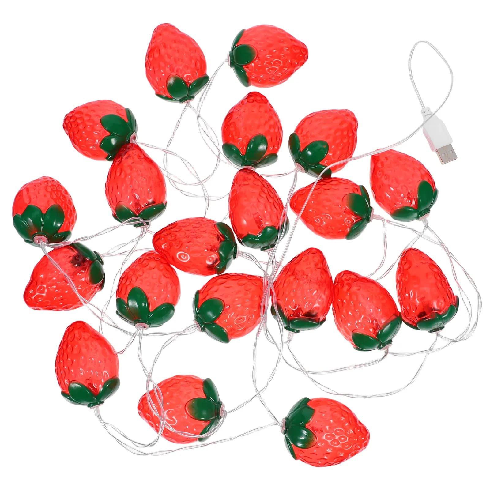 Luci a LED a Forma di Fragola, Catena Luminosa Decorativa per Interni ed Esterni, Micro Luci Fatate per Camera da Letto, Finestra, Parete, Albero, Cespuglio, Festa