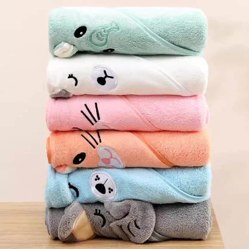 Cute bath towel for baby Soft and absorbent towel for newborn Baby blankets for girls and boys