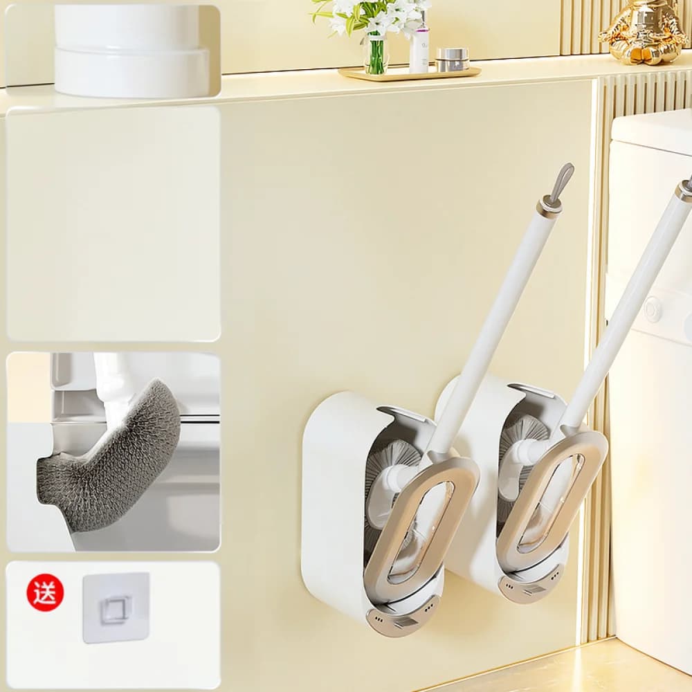 Durable Toilet Brush For For JOHJI Wall Mounted Bathroom Scrubber Long Handle Sanitary Deep Corner Gap Cleaner Tool