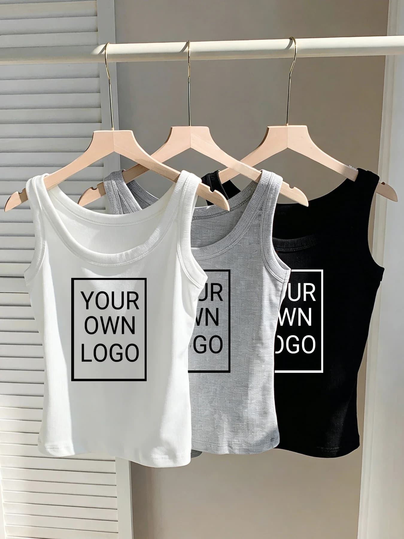 Canotta Personalizzata con Logo, Stile Coreano, in Cotone Casual, Elastica per Fitness, Comoda per l'Estate