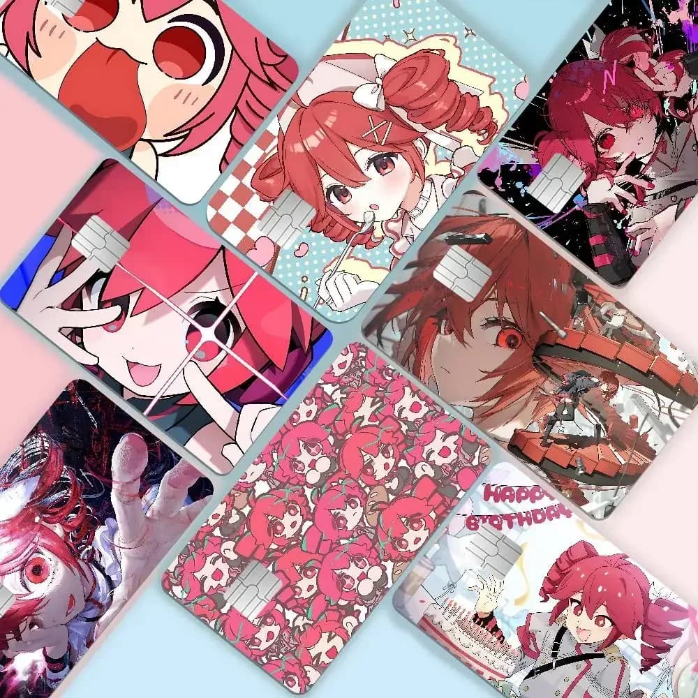 Popular Virtual Singer Kasane Teto Holder Anime Spend Or Save Funny No Fade Sticker Skin Cover Film For Debit Credit Card