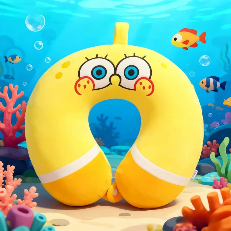 SpongeBobs 2 colori Patrick Star Cosplay Comodi cuscini per il collo Memory Foam Cuscino a forma di U Morbido cuscino da viaggio per aereo