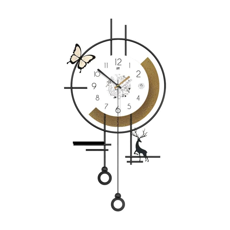 Modern wall clock in medieval style living room high-end decoration house dining room creative simple watch silent hangi