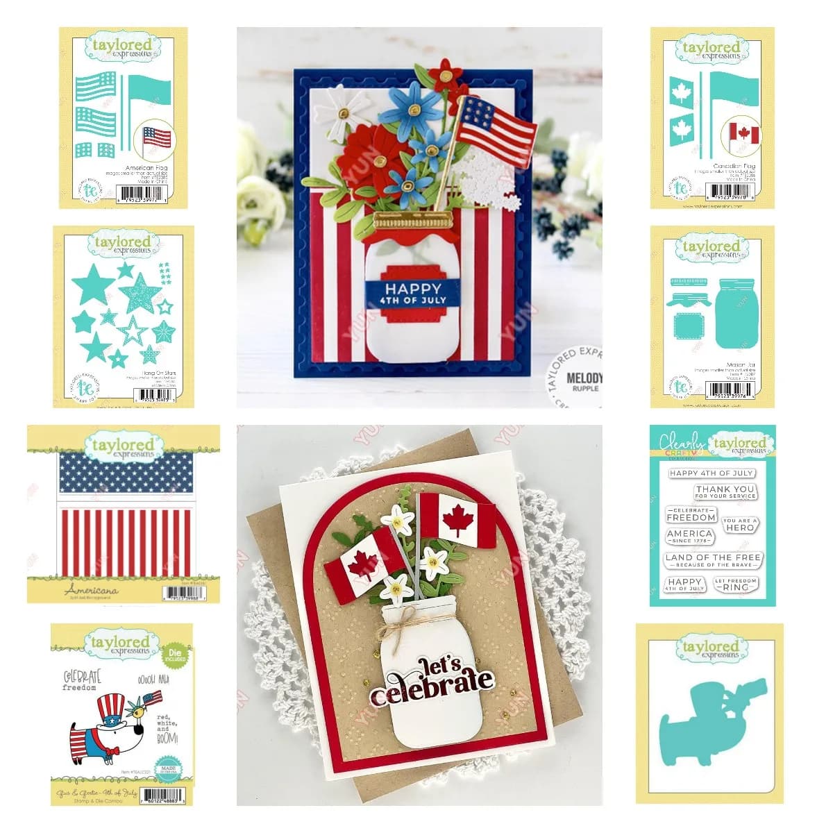 Canadian Flag American Flag 2024 Metal Cutting Dies Sets Clear Stamps for DIY Craft Making Greeting Card Scrapbooking Decoration