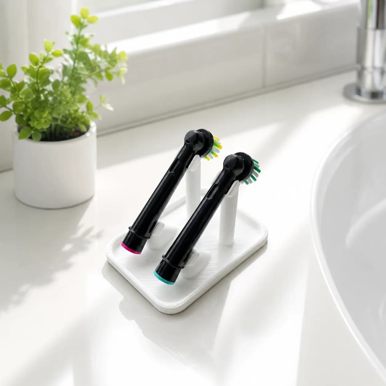 Stylish 3D Printed Bathroom Desktop Storage Rack Special Holder For Electric Toothbrush Replacement Heads
