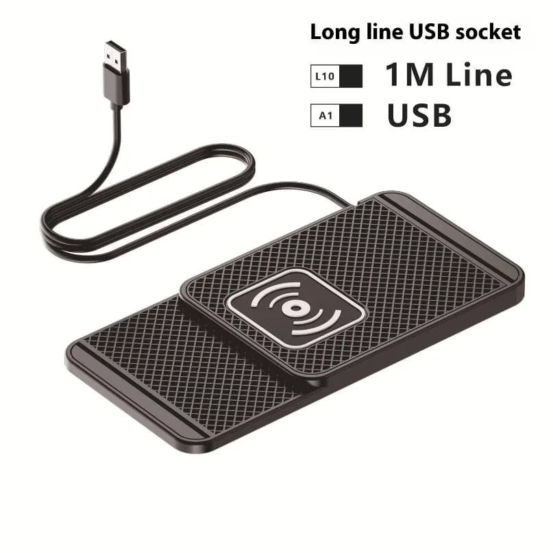 Caricatore Wireless per Auto con Pad Antiscivolo in Silicone per iPhone Samsung Xiaomi, Ricarica Rapida a Induzione