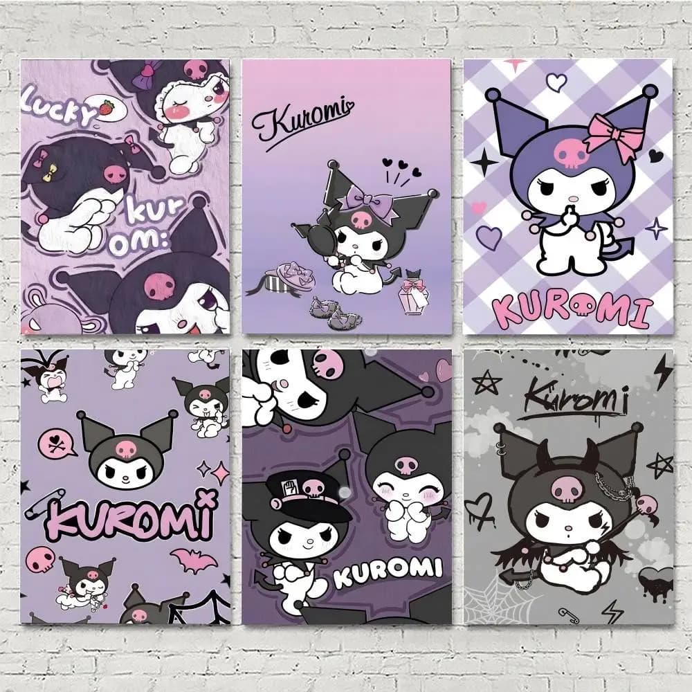 Kuromi 5D DIY Diamond Painting Kit Purple Cartoon Diamond Art for Girls Bedroom Wall Decor