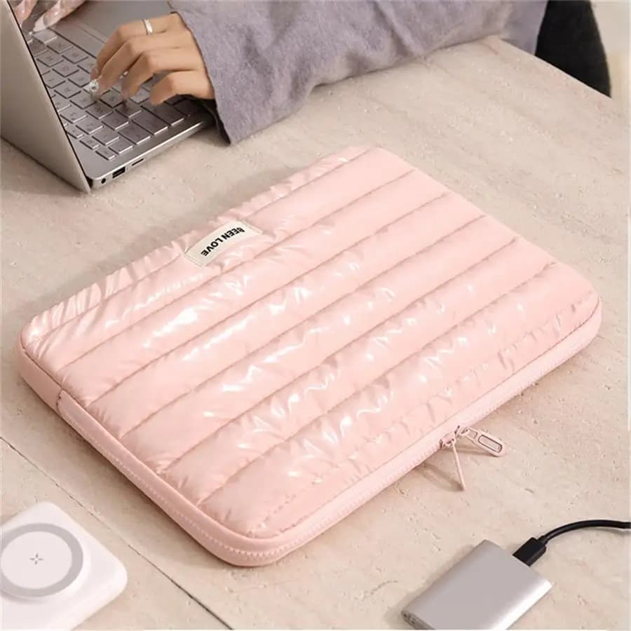 2025 Custodia protettiva per laptop gonfia 13 Borse da trasporto per computer color caramello da 14 pollici per Ipad MacBook Asus HP Lenovo