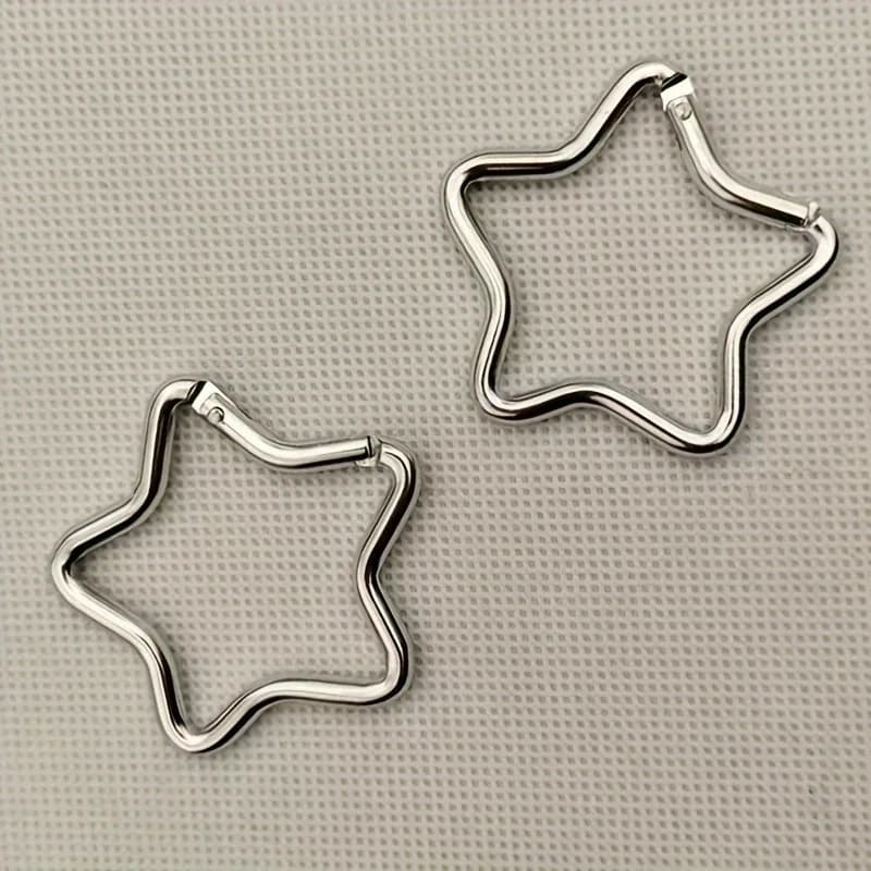 Five-Pointed Star Aluminum Alloy Carabiners, Keychain Clips, Outdoor Camping Key Rings, Water Bottle Hooks, Backpack Accessories