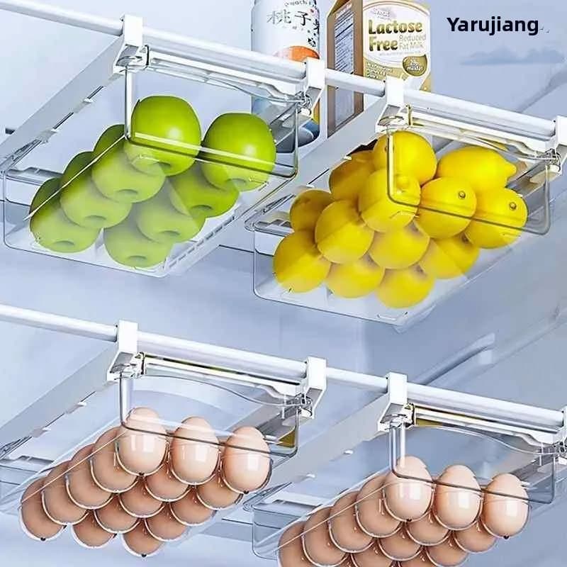 Drawered -keeping Box Egg Hanging Storage Basket Kitchen Organizer Plastic Material Chinese Brand Under-the-shelf Storage