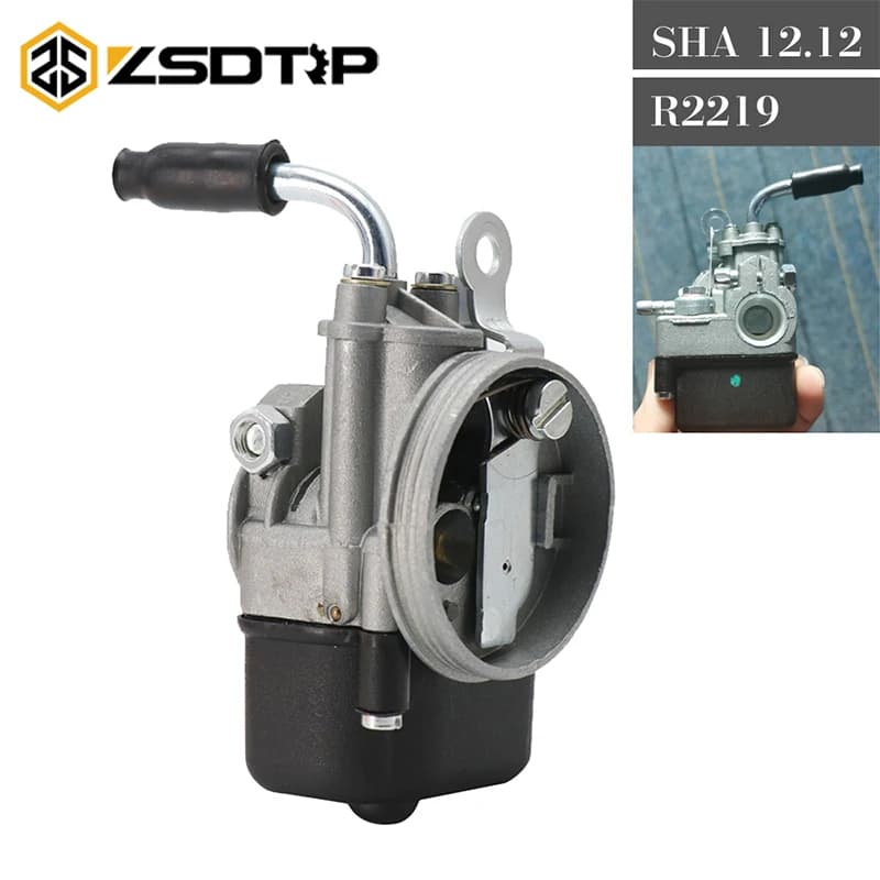 Alconstar- Vergaser Carb DellOrto SHA 12.12 R2219 per Piaggio Bravo 50cc Ciao Grande Carburatore Scooter Ciclomotore 2 Tempi