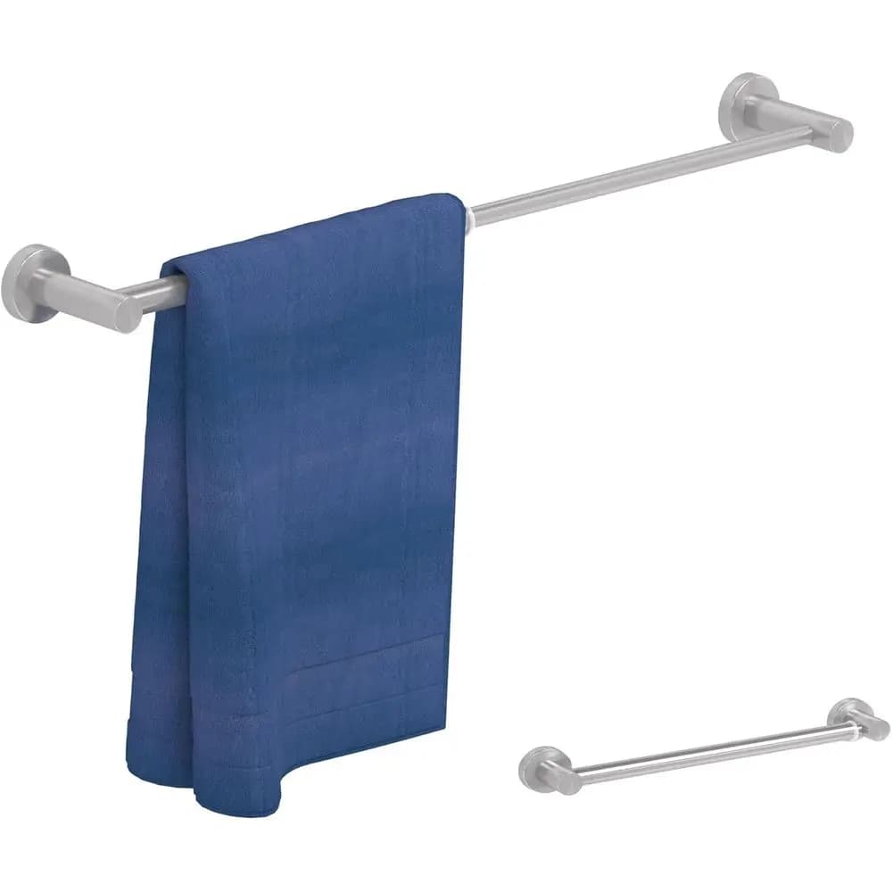 Adjustable 12-22 Inch Towel Bar, Wall-Mounted Single Rack, Kitchen or Bathroom Towel Holder, Brushed Stainless Steel