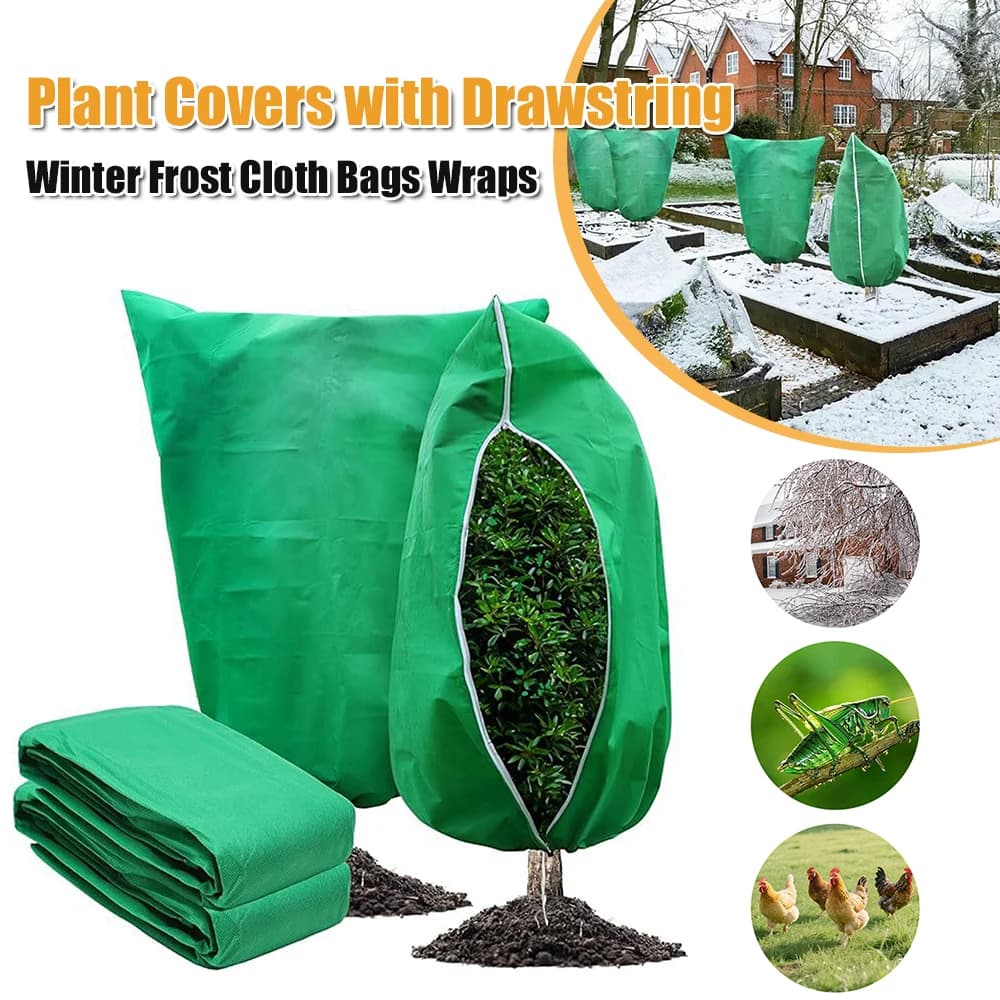 Winter Plant Covers, Protective Textile Bags for Outdoor Plants, Garden, Vases and Arbustes
