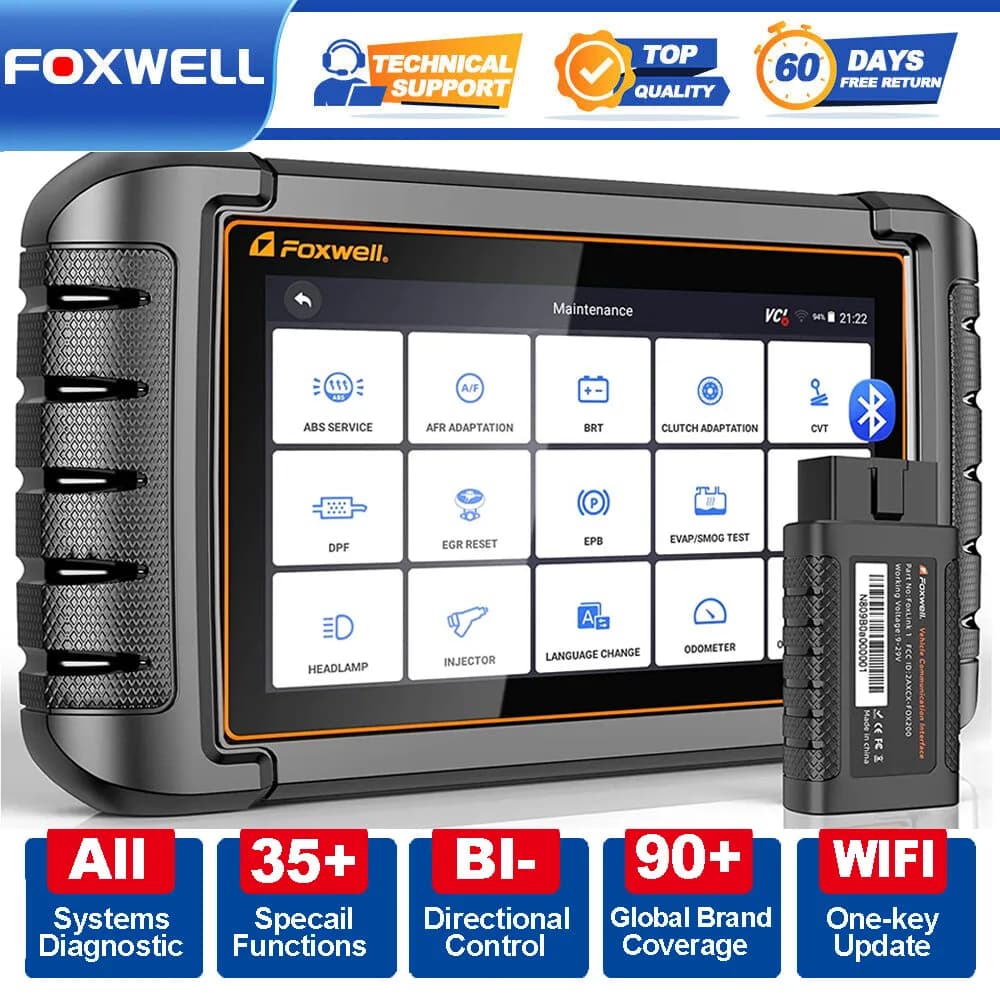 Lettore di Codici OBD2 Bluetooth Foxwell, Scanner Diagnostico Bidirezionale per Tutti i Sistemi
