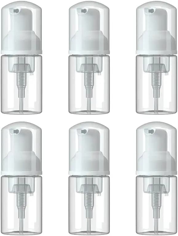 Confezione da 6 Flaconi Vuoti con Erogatore a Schiuma, 30ml, Dispenser in Plastica per Sapone, Igienizzante Mani, Lozione, Shampoo