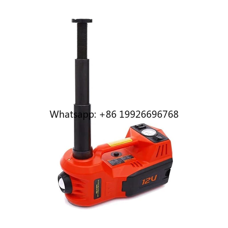 Martinetto Idraulico Elettrico Portatile 4 in 1 da 12V per Soccorso Stradale con Pompa Gonfiagomme Ricaricabile