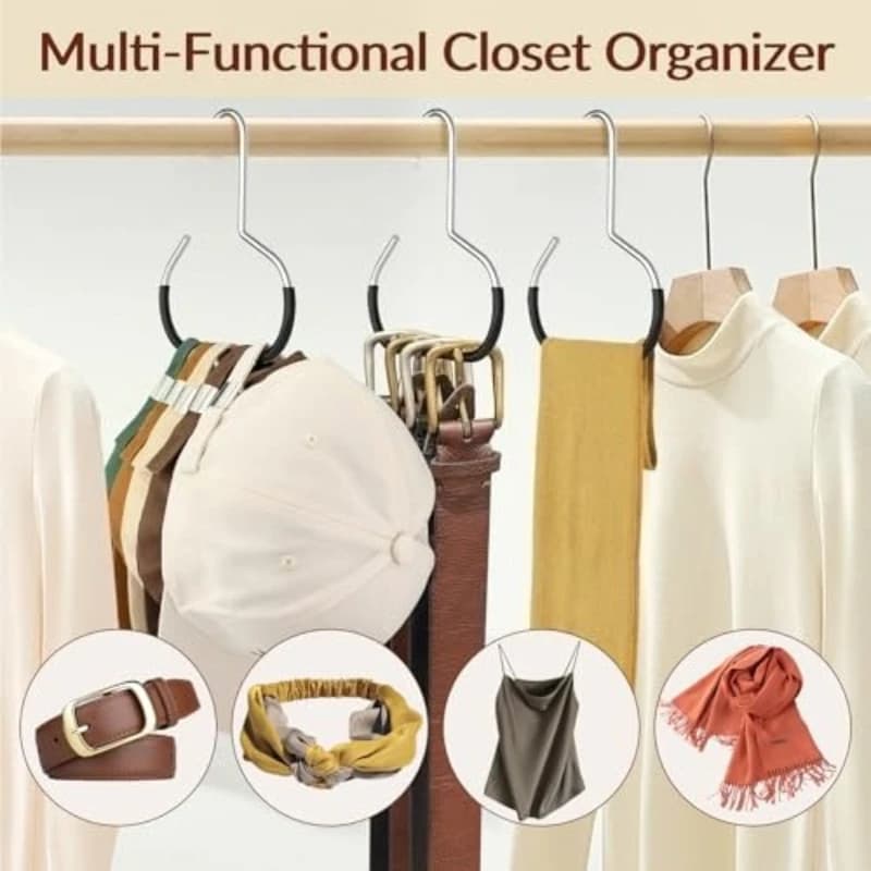 1/2/5pcs Baseball Cap Organizer Metal Hat Holder Storage Organizer Anti-slip Hats Cravats Scarves Bags Storage Hook