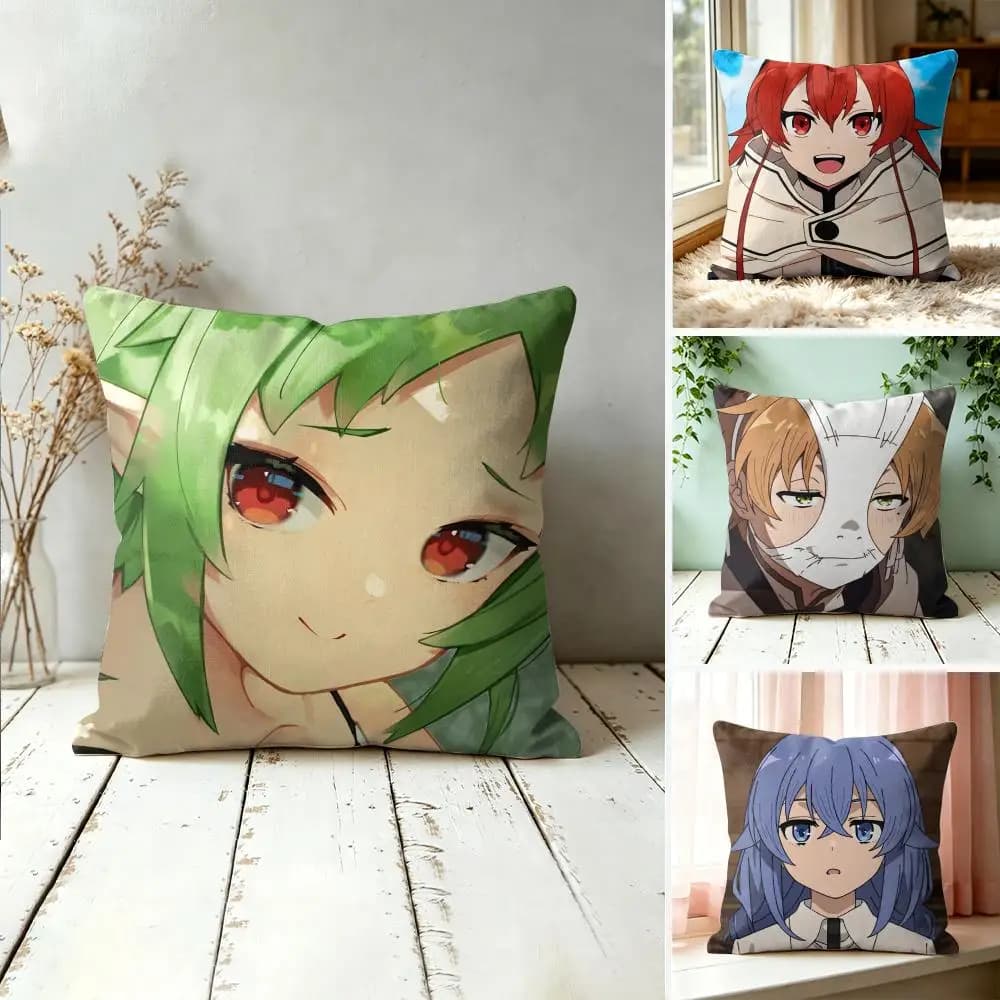 M-Mushoku T-Tensei Anime Cushion Cover Square Pillow Bedroom Sofa Leisure Comfort Living Room Home Decoration 40X40