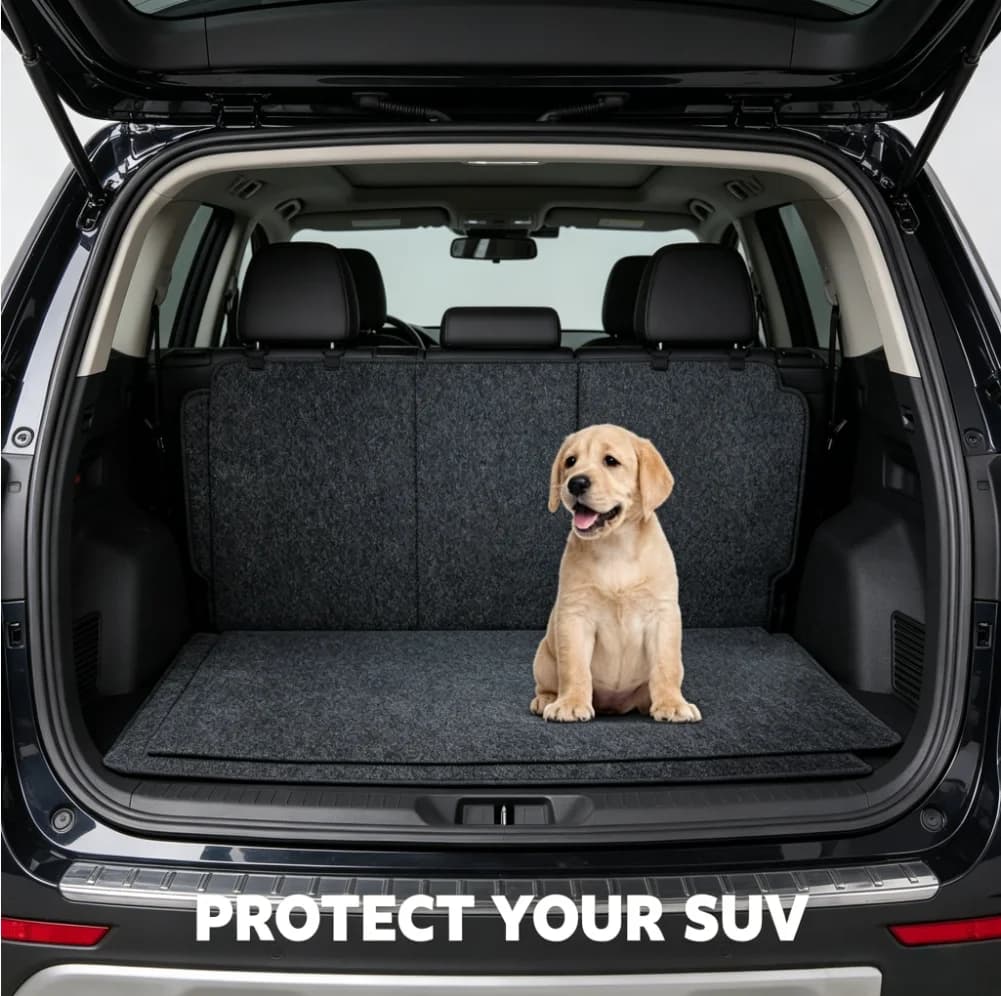 Waterproof Dog Cargo Liner Pet Car Seat Cover Anti Slip Trunk Protector with Bumper Flap for SUV Truck Travel Hair Protection