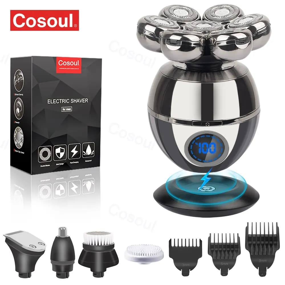 Razor for man electric shaver 5 in 1 haircut for man bald beard Trimmer shaver shaving machine with bald head 7
