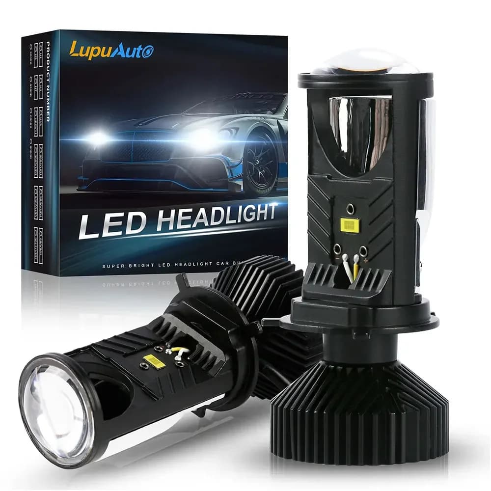 H4 Bi Mini LED Lente per proiettore Lampadina per auto Canbus Auto Faro Turbo Lampade Doppio fascio alto basso 12V 24V 400000 LM Plug and Play 1000W