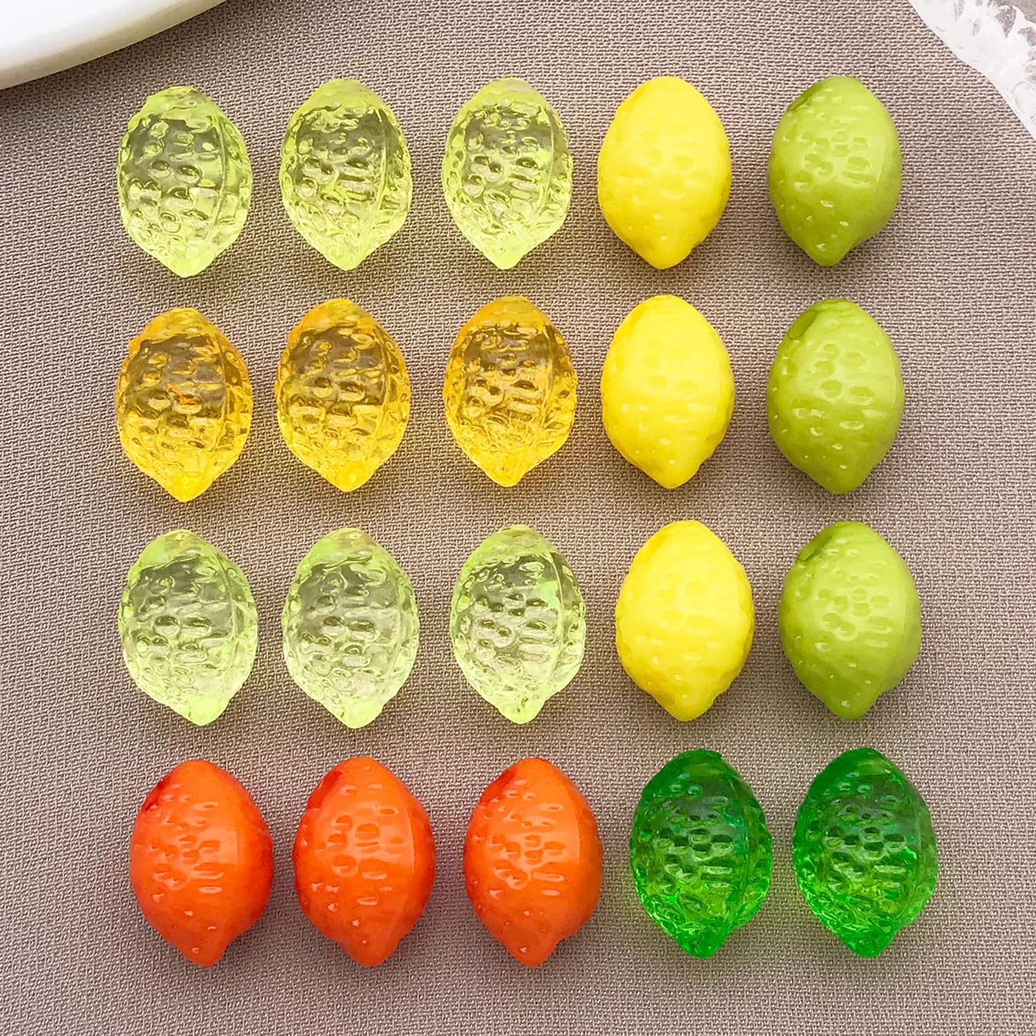 10/20 pieces/set 13,5x9,5x9 mm lemon-shaped spacers in transparent acrylic for jewelry creation, earrings, pendants, handmade diy accessories
