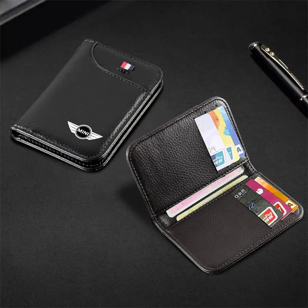 For MINI Cooper JCW WORKS R55 R56 F55 F56 R57 R58 R59 R60 Car Logo Credit Card Driver License Organizer Storage Bag Wallet Decor