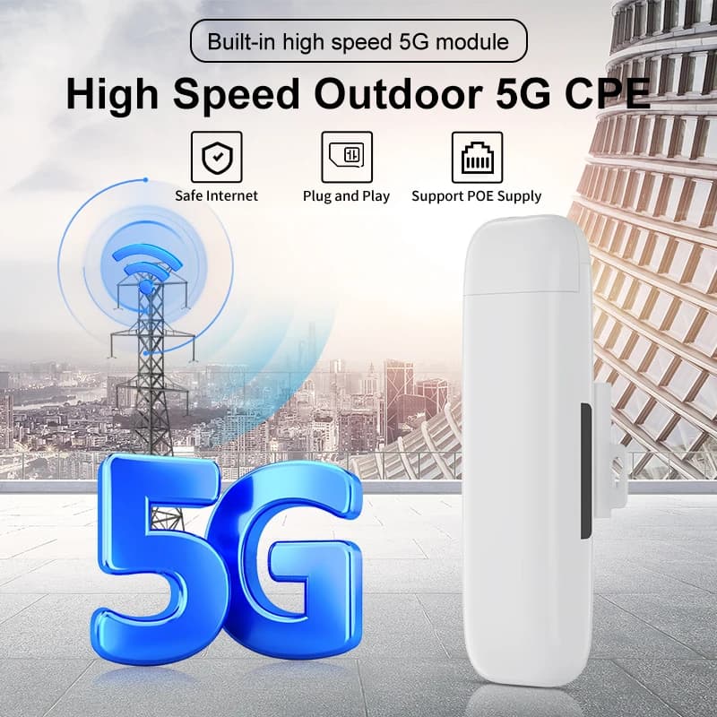 ODM/OEM Outdoor Antenna ODU Wireless CPE Industrial SA/NSA 5G WiFi Router Modem with QoS LAN Port POE with IP65 Waterproof