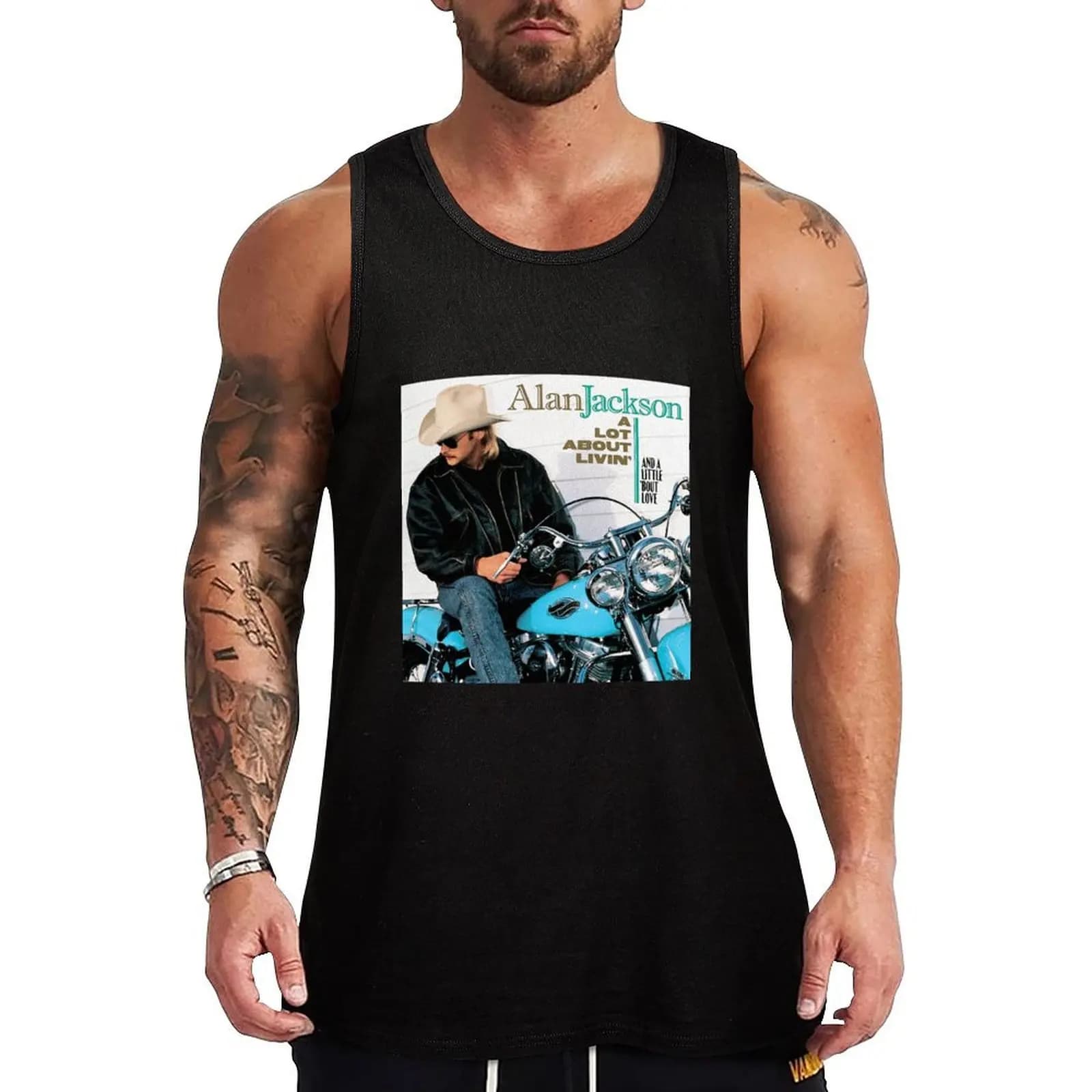 Alan Jackson Molto su come vivere e poco su l'amore Tank Top Street Fashion Tank Top Urban Sleeveless Wear