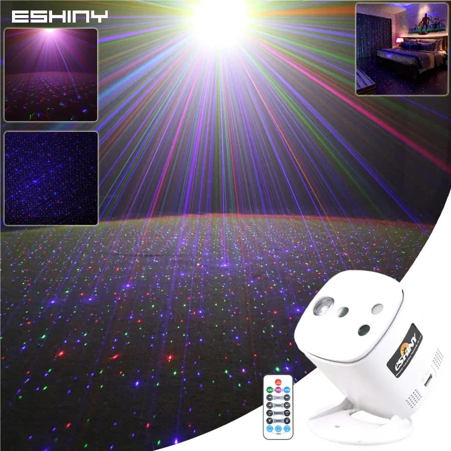 RGB Laser Full Stars DJ Luce da discoteca Decorazione per feste Proiettore Cielo LED Bar Danza Sala caffè Lampada ad effetto scenico natalizio B224