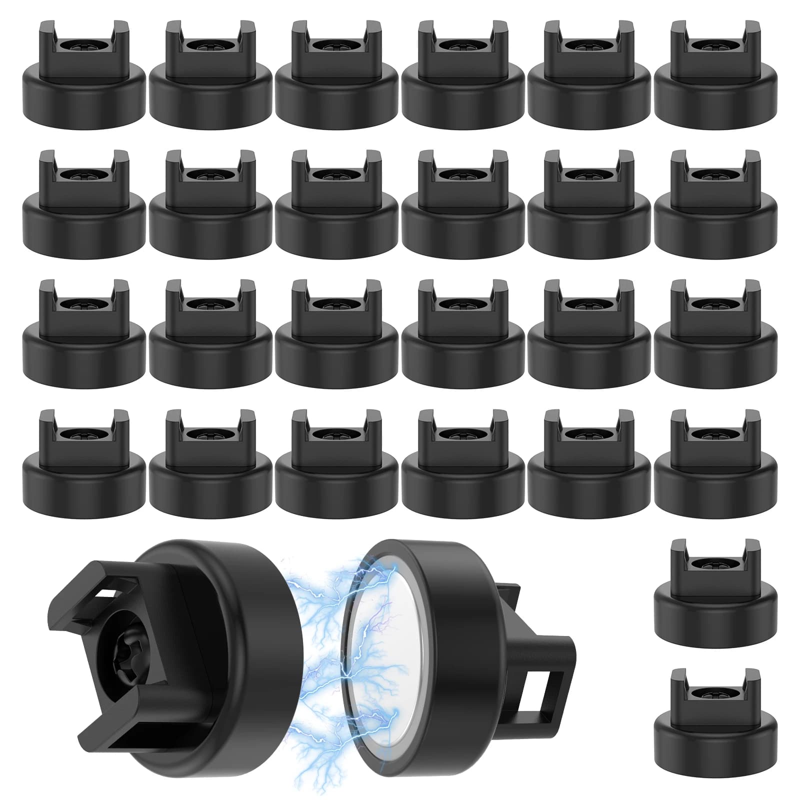 28 Pezzi Supporti Magnetici per Fascette, Clip per Cavi Multiuso, Organizzatori per Fili per Casa e Ufficio M