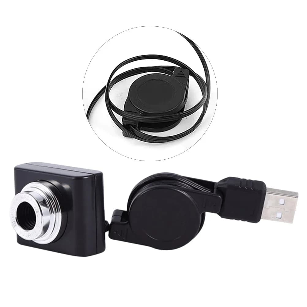 USB Webcam Black 120 Degrees Rotatable Lens Professional Laptop Camera Live Teaching Computer Camera No Driver Plug Play