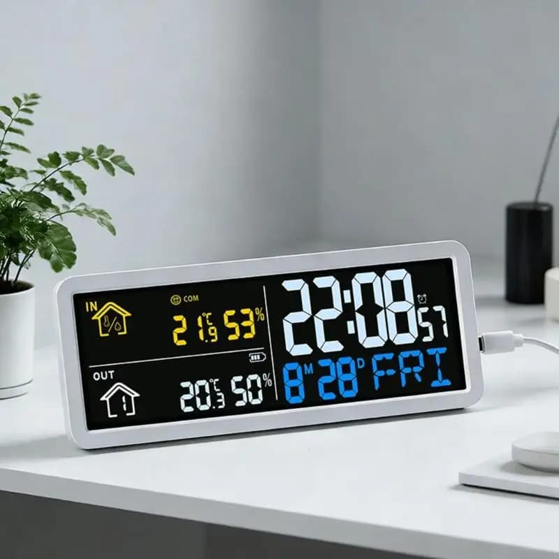 Orologio digitale LCD in plastica funzionale che misura il e le condizioni circostanti
