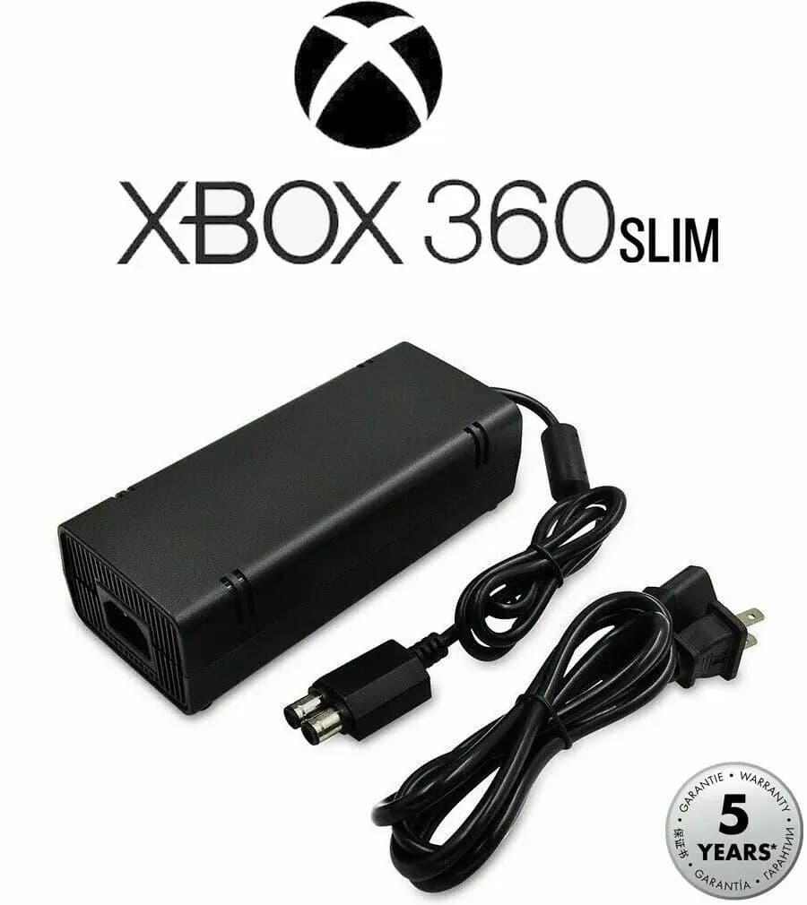 NUOVO Alimentatore/Caricabatterie AC per Xbox 360 Slim/S con Cavo di Alimentazione